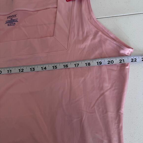 Spanx Square Neck Tank Top Women's 3X Plus Size Rosebud Pink Smoothing Stretch - Picture 6 of 8